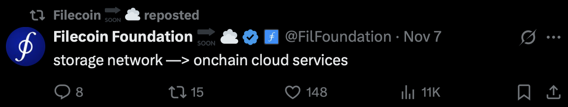 Filecoin (FIL) a grimpé de 100 % au cours de la semaine ! Annonce que le stockage en chaîne a évolué vers un « service cloud en chaîne »
