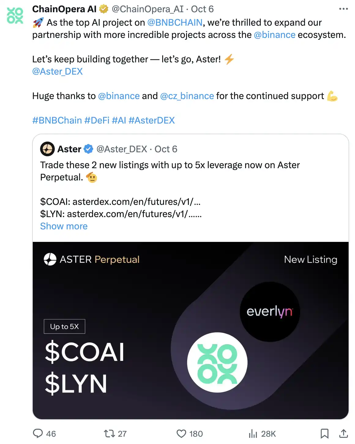 Révéler la logique derrière la popularité de ChainOpera AI: à mi-cycle précis, le FDV dépasse les 4 milliards de dollars américains